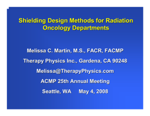 Shielding Design Methods for Radiation Oncology Departments