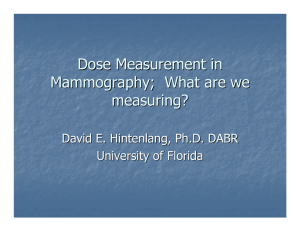 Dose Measurement in Mammography;  What are we measuring?