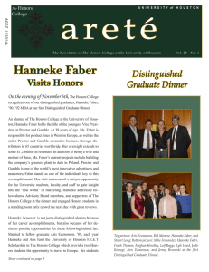 a r e t é Hanneke Faber Visits Honors