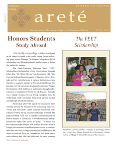 a r e t é Honors Students Study Abroad