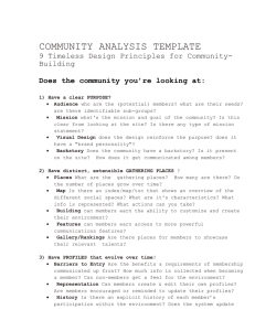 COMMUNITY ANALYSIS TEMPLATE 9 Timeless Design Principles for Community- Building