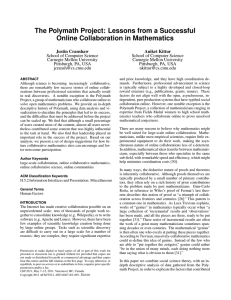 The Polymath Project: Lessons from a Successful Online Collaboration in Mathematics