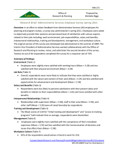 Research Brief: Administrative Services Employee Survey  Spring 2011 Overview:  Office of