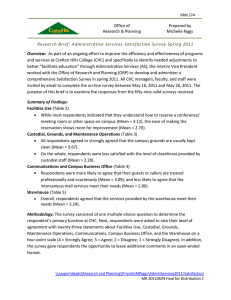 Research Brief: Administrative Services  Satisfaction Survey  Spring 2011 Overview: