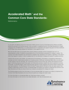 Accelerated Math and the Common Core State Standards: