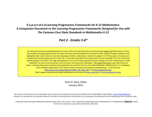 Part 2 ‐ Grades 5‐8*  E‐x‐p‐a‐n‐d‐e‐d The Common Core State Standards in Mathematics K‐12   