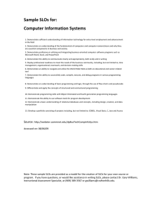 Sample SLOs for:   Computer Information Systems   