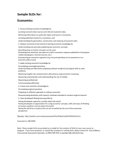 Sample SLOs for:   Economics   
