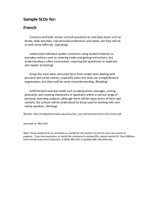 Sample SLOs for:   French 