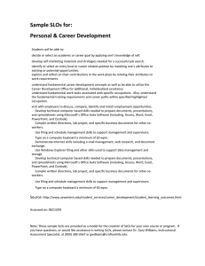 Sample SLOs for:   Personal &amp; Career Development   