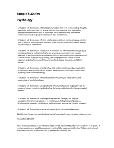 Sample SLOs for:   Psychology   