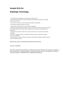 Sample SLOs for:   Radiologic Technology   