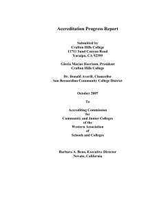 Accreditation Progress Report