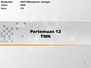 Pertemuan 12 TMN Matakuliah : H0372/Manajemen Jaringan