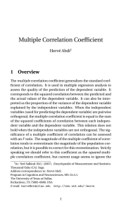 Multiple Correlation Coefficient 1 Overview Hervé Abdi