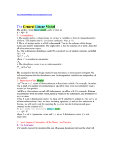 The General Linear Model A. Assumptions