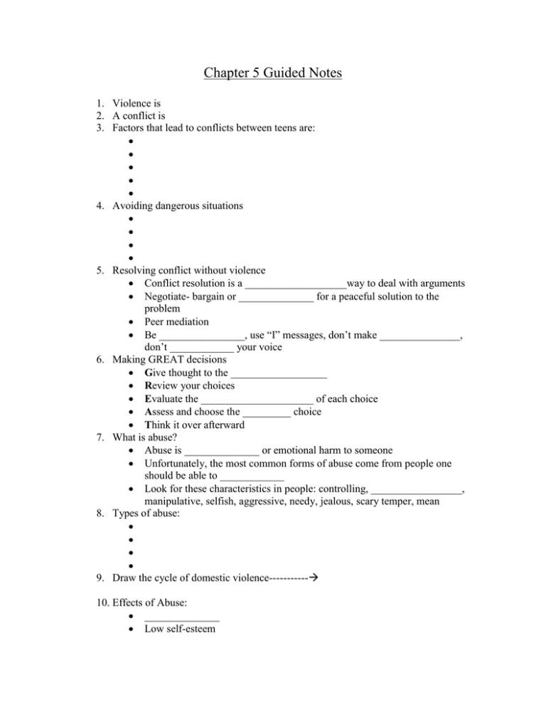 Chapter 5 Guided Notes