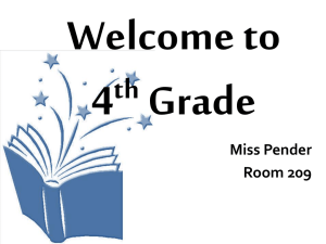 Welcome to 4 Grade th