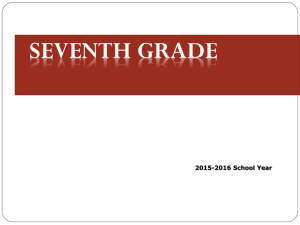 SEVENTH GRADE 2015-2016 School Year