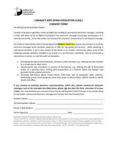 CANADA’S ANTI-SPAM LEGISLATION (CASL) CONSENT FORM