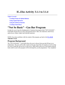 If...Else Activity 3.1.1 to 3.1.4