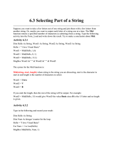 6.3 Selecting Part of a String