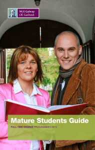 Mature Students Guide FULL-TIME DEGREE