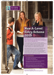 New A-Level Entry Scheme 2015