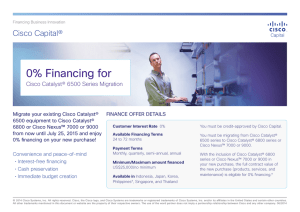 0% Financing for Cisco Capital®  Cisco Catalyst® 6500 Series Migration