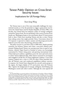 Taiwan Public Opinion on Cross-Strait Security Issues Implications for US Foreign Policy