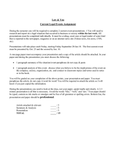 Law &amp; You Current Legal Events Assignment