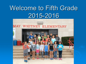 Welcome to Fifth Grade 2015-2016