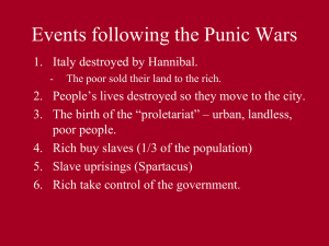Events following the Punic Wars