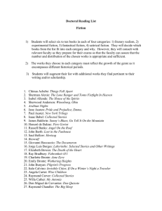 Doctoral Reading List Fiction