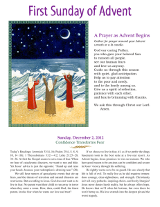 First Sunday of Advent A Prayer as Advent Begins