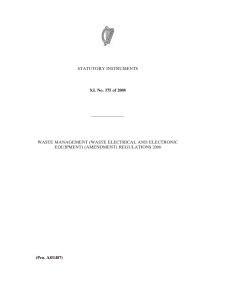 STATUTORY INSTRUMENTS ———————— WASTE MANAGEMENT (WASTE ELECTRICAL AND ELECTRONIC EQUIPMENT) (AMENDMENT) REGULATIONS 2008