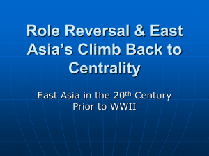 Role Reversal &amp; East Asia’s Climb Back to Centrality
