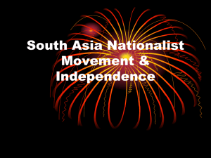 South Asia Nationalist Movement &amp; Independence
