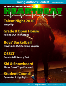 HEARTBEAT Talent Night 2010 Grade 8 Open House Boys’ Basketball