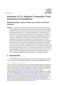 Estimates of U.S. Regional Commodity Trade Elasticities of Substitution