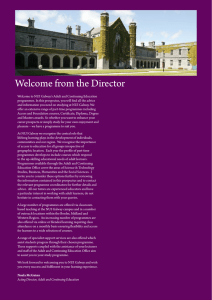 Welcome from the Director