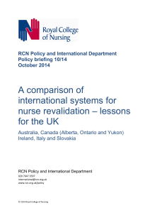 A comparison of international systems for – lessons