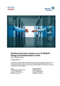 Building Automation System over IP (BAS/IP)  Cisco Validated Design