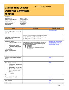 Crafton Hills College Outcomes Committee Minutes Date December 9, 2010