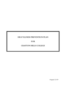 HEAT ILLNESS PREVENTION PLAN FOR CRAFTON HILLS COLLEGE