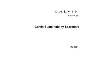 Calvin Sustainability Scorecard April 2014