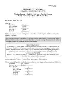 WESTLAKE CITY SCHOOLS BOARD OF EDUCATION MINUTES