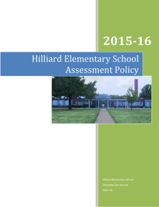 2015-16 Hilliard Elementary School Assessment Policy
