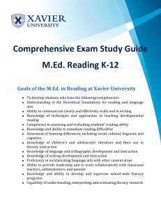 Comprehensive Exam Study Guide   M.Ed. Reading K‐12  G