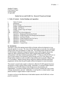 D’Andries  1 Jonathan D’Andries Final Research Paper Ectropic Project